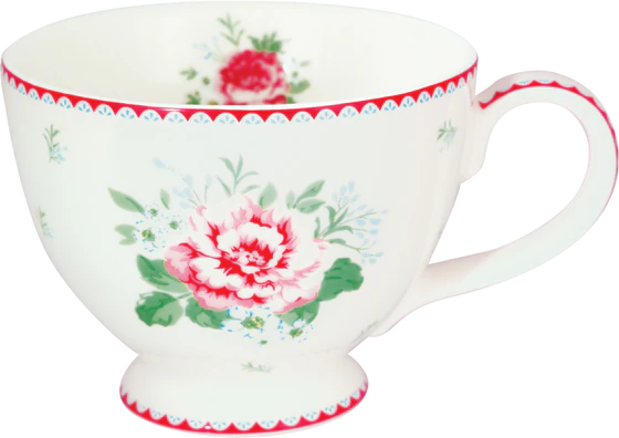 Teetasse Greengate Alivia Weiß Porzellan 300ml floral skandinavisch