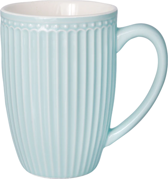 Hohe Keramiktasse Greengate Alice Blassblau – Spülmaschinenfest