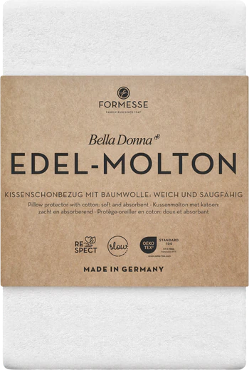 Kissenschonbezug Formesse Bella Donna Edel-Molton Weiß Allergiker