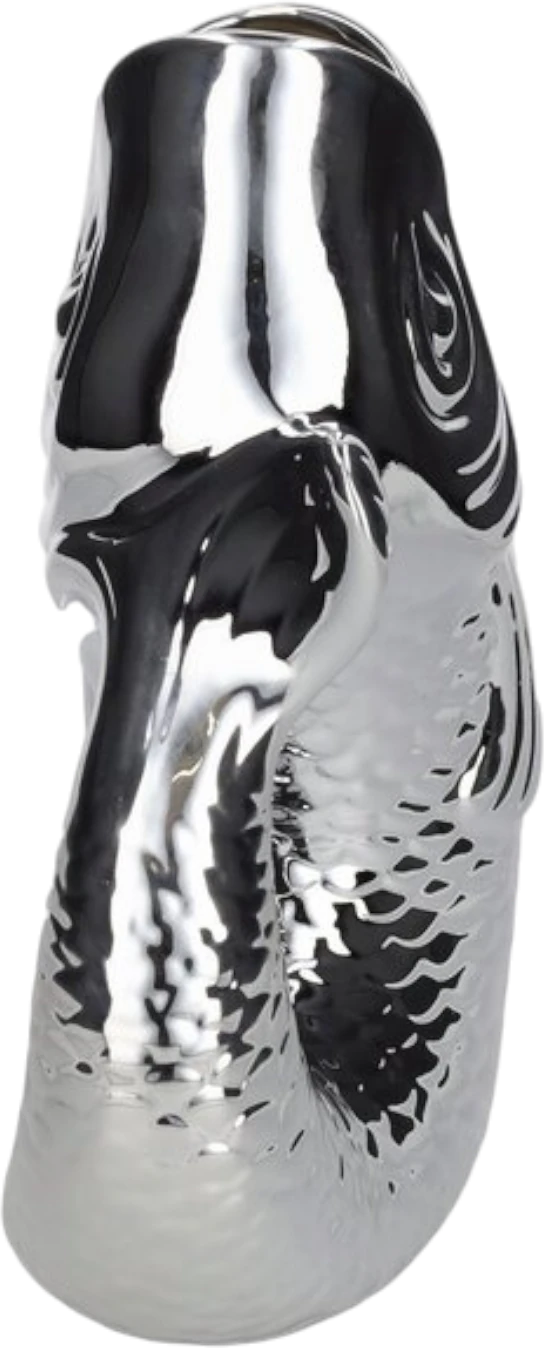 Dekorative Vase Fischform GIFTCOMPANY Silber 2,7L Steingut