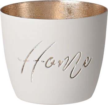 Windlicht Metall GIFTCOMPANY Madras Home Weiß/Gold Eisen
