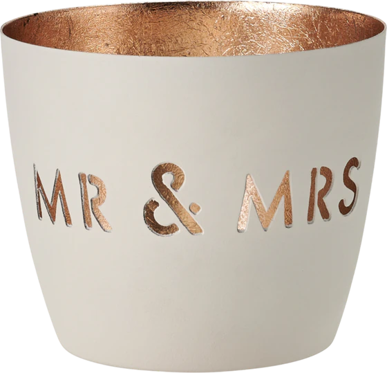 Windlicht Eisen Mr & Mrs Weiß Gold – GIFTCOMPANY Madras M
