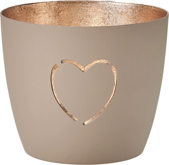 Windlicht Herz Eisen sandstein/gold GIFTCOMPANY Madras M