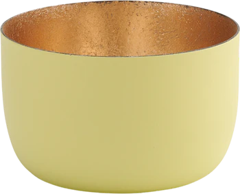 Windlicht aus Metall Madras S Pastellgelb/Gold – Handgefertigt von GIFTCOMPANY