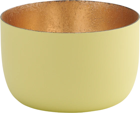 Windlicht aus Metall Madras S Pastellgelb/Gold – Handgefertigt von GIFTCOMPANY