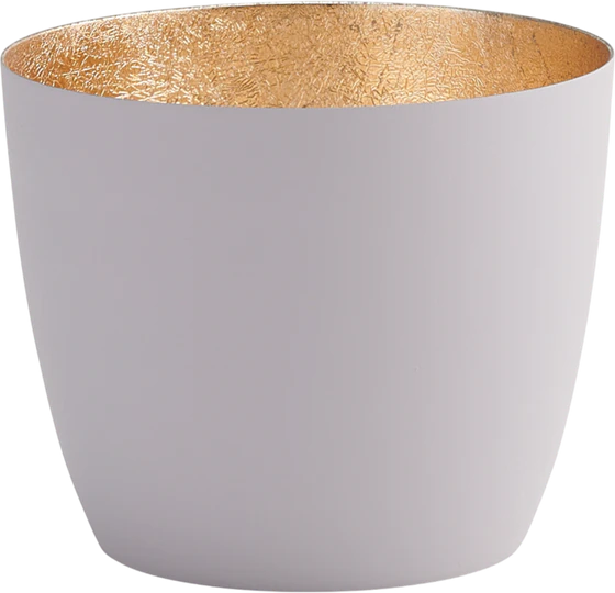 Windlicht Eisen Madras M pastellgrau gold GIFTCOMPANY
