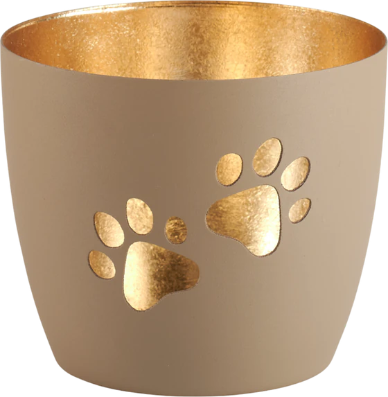 Windlicht aus Metall GIFTCOMPANY Madras M Pfoten Sandstone Gold