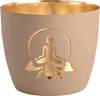 Windlicht Eisen Lotus Yoga Silhouette Sandstein Gold GIFTCOMPANY