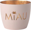 Windlicht aus Metall Miau Motiv – GIFTCOMPANY Madras Pastellrosa Gold