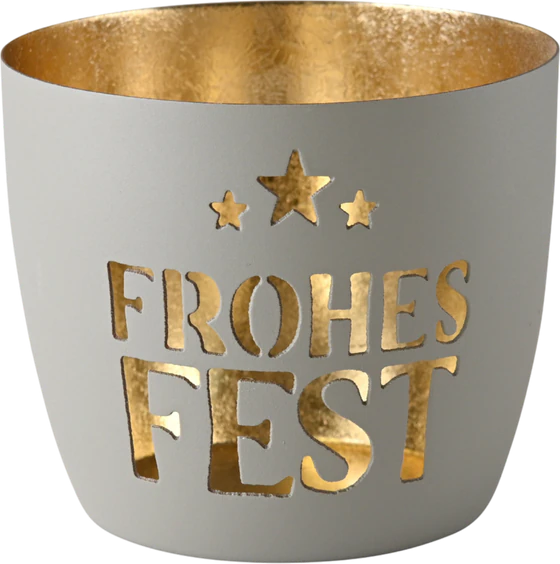 Windlicht Metall Frohes Fest flannel/gold – GIFTCOMPANY Madras