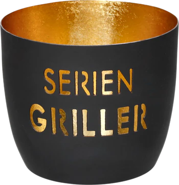 Windlicht Metall Schwarz/Gold Serien Griller - GIFTCOMPANY