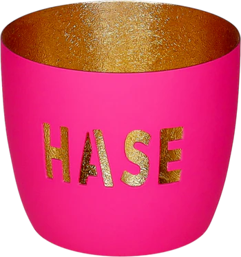 Windlicht aus Metall GIFTCOMPANY Madras Hase pink/gold