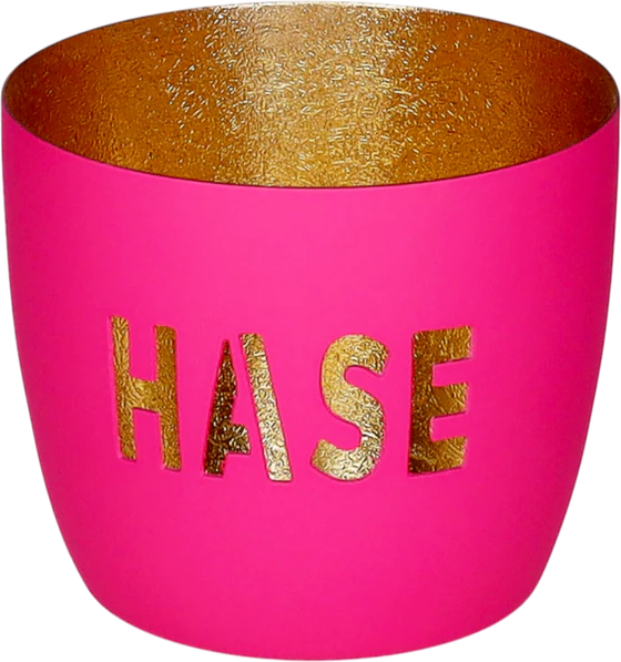 Windlicht aus Metall GIFTCOMPANY Madras Hase pink/gold