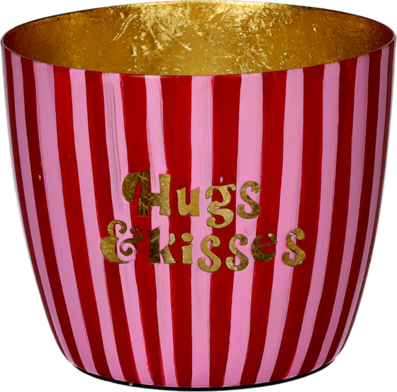 Windlicht Eisen Pink-Gold Hugs and Kisses – GIFTCOMPANY Madras