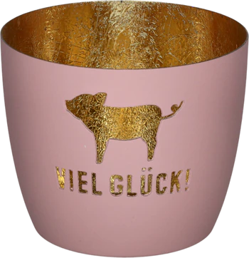 Windlicht aus Metall GIFTCOMPANY Madras M Rosa Gold Unikat