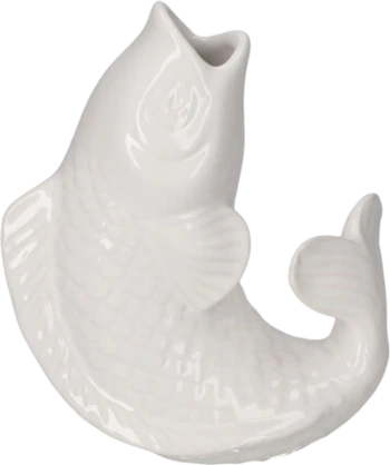 Dekorative Vase Fischform XS Weiß Steingut – GIFTCOMPANY