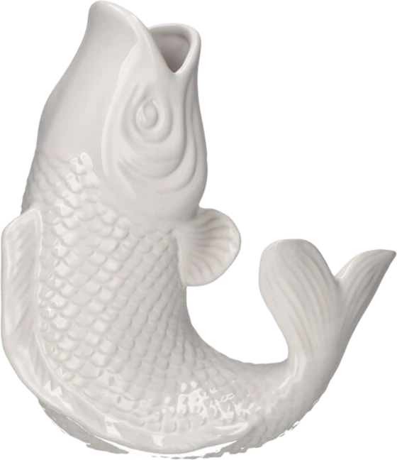 Dekorative Vase Fischform Weiß GIFTCOMPANY Mamsell Koi S Glasiert