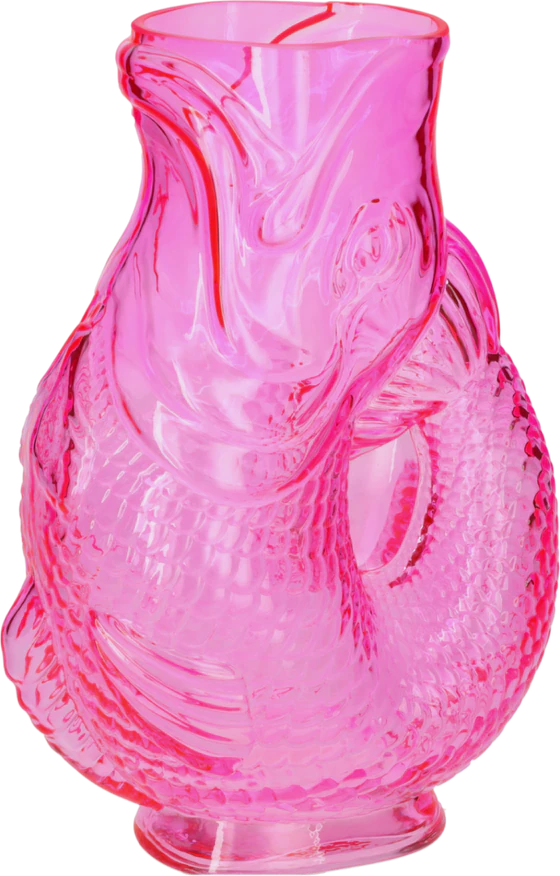Dekorative Glasvase Fischform GIFTCOMPANY Pink Unikat 30cm