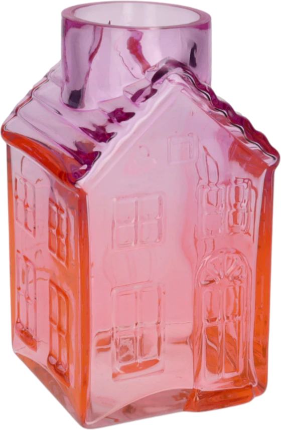 Dekorative Glasvase GIFTCOMPANY Jacquard Haus pink 21,5cm