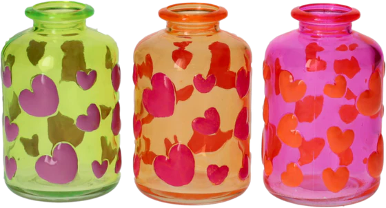 Dekorative Glasvase GIFTCOMPANY Herz Jacquard Multicolor Glas