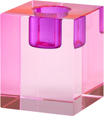 Kerzenhalter Kristallglas pink/lila GIFTCOMPANY Dioptrics 6cm
