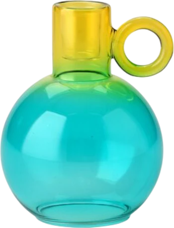 Kerzenhalter Glas GIFTCOMPANY Voile Gelb/Blau Unikat