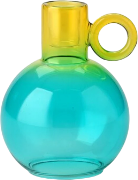 Kerzenhalter Glas GIFTCOMPANY Voile Gelb/Blau Unikat