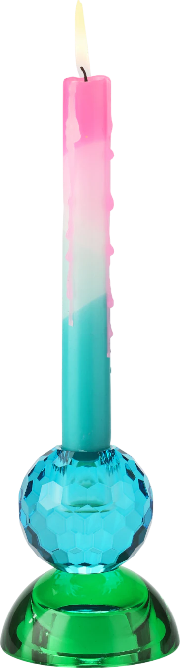 Kerzenhalter Kristallglas Blau/Grün – GIFTCOMPANY Sari Kugel