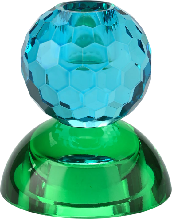 Kerzenhalter Kristallglas Blau/Grün – GIFTCOMPANY Sari Kugel