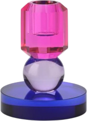 Kerzenhalter Kristallglas Sari pink flieder lila – GIFTCOMPANY