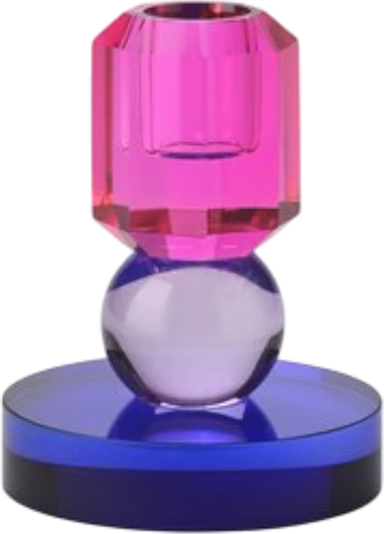 Kerzenhalter Kristallglas Sari pink flieder lila – GIFTCOMPANY