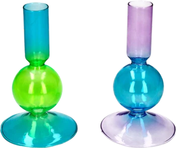 Zweifach-Kerzenhalter Glas Voile Neon – GIFTCOMPANY Design