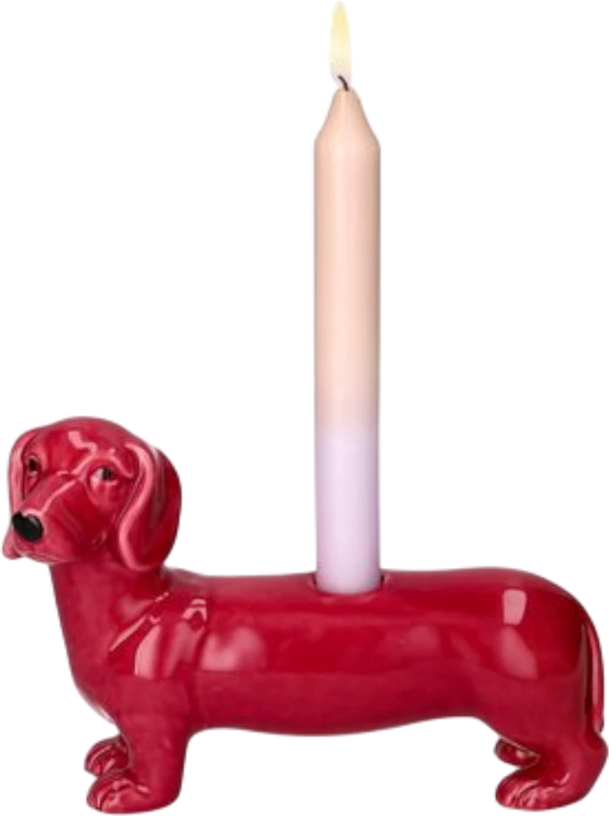 Kerzenhalter Dackel Rosa von GIFTCOMPANY – Handgefertigt Dolomit