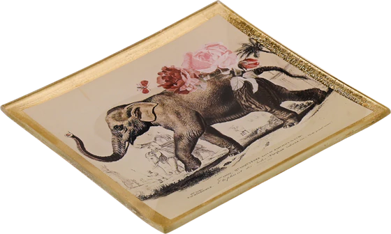Dekorativer Glasteller GIFTCOMPANY Love Plates Elefant Weiß