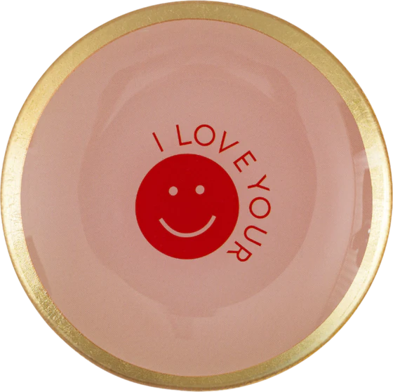 Dekorativer Glasteller GIFTCOMPANY Love Plates Smile rosa
