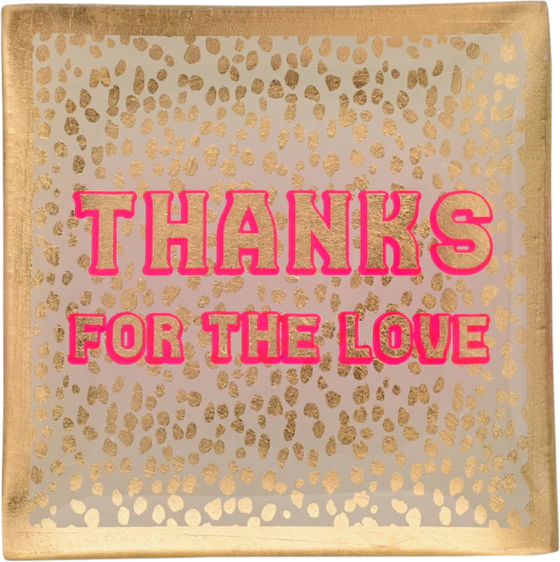 Dekorativer Glasteller GIFTCOMPANY Love Plates Gold Glas 10cm