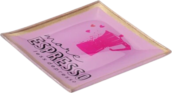 Dekorativer Glasteller GIFTCOMPANY Love Plates Rosa Glas