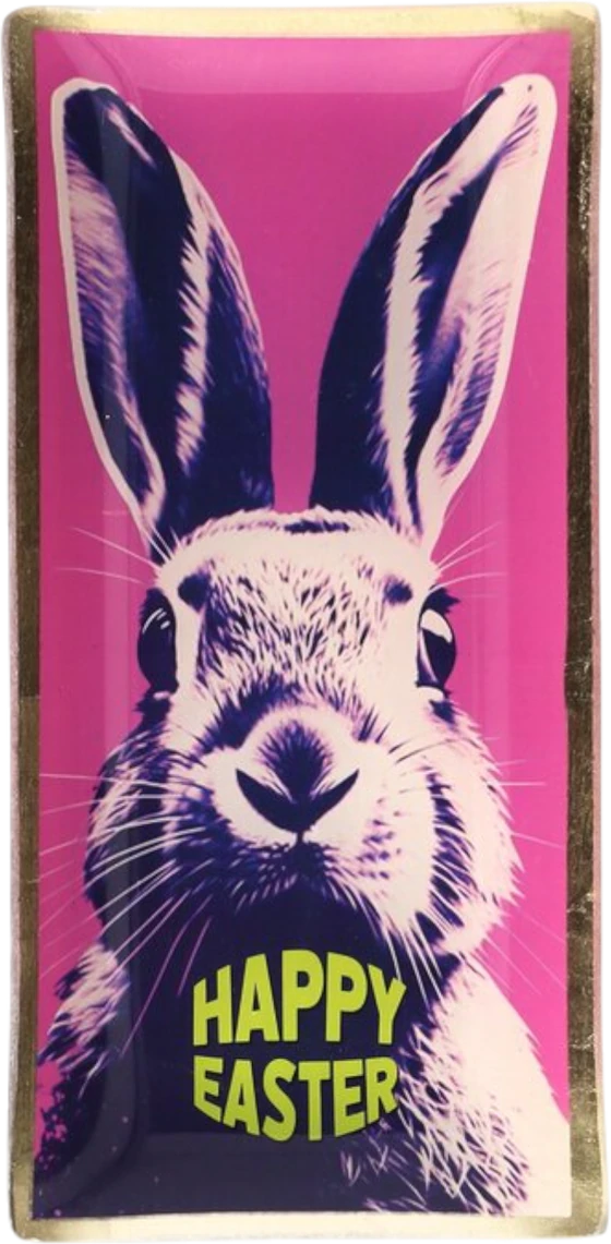 Dekorativer Glasteller GIFTCOMPANY Hase Happy Easter Pink