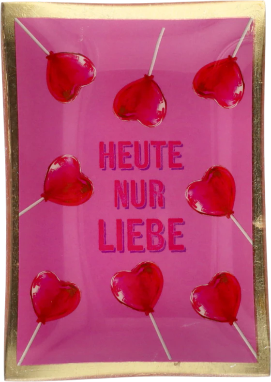 Dekorativer Glasteller Rosa Love Plates GIFTCOMPANY – Handlich & Vielseitig