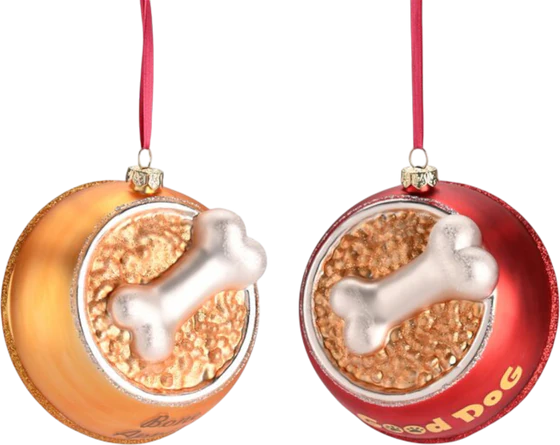 Dekorativer Glasanhänger Fressnapf Rot/Orange – GIFTCOMPANY Unikat