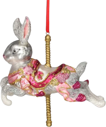Dekorationsanhänger Karussell Hase grau rosa – GIFTCOMPANY