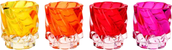 Windlicht-Glas 4er-Set Jacquard bunt GIFTCOMPANY – Dekorativ