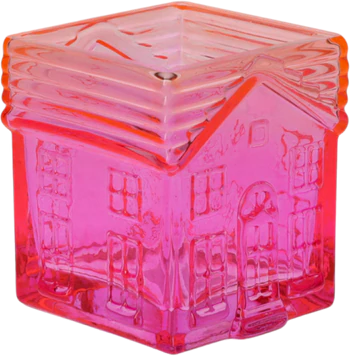 Windlicht Hausform Jacquard Pink Orange Glas – GIFTCOMPANY