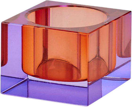 Teelichthalter Kristallglas Sari XS Lila/Orange – GIFTCOMPANY