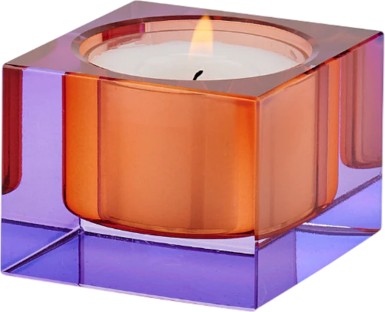Teelichthalter Kristallglas Sari XS Lila/Orange – GIFTCOMPANY