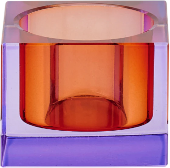 Teelichthalter Kristallglas Sari XS Lila/Orange – GIFTCOMPANY