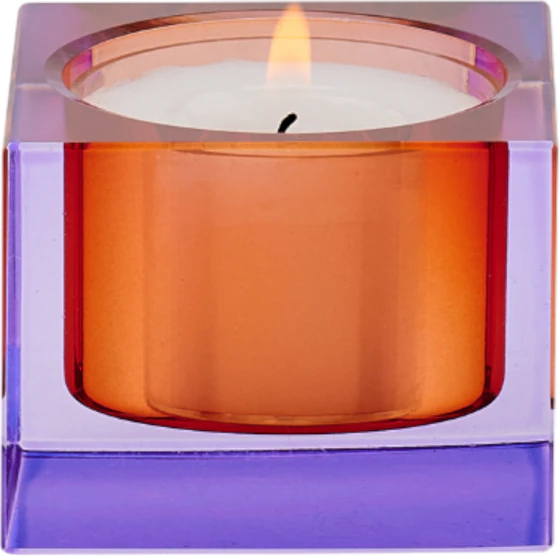 Teelichthalter Kristallglas Sari XS Lila/Orange – GIFTCOMPANY