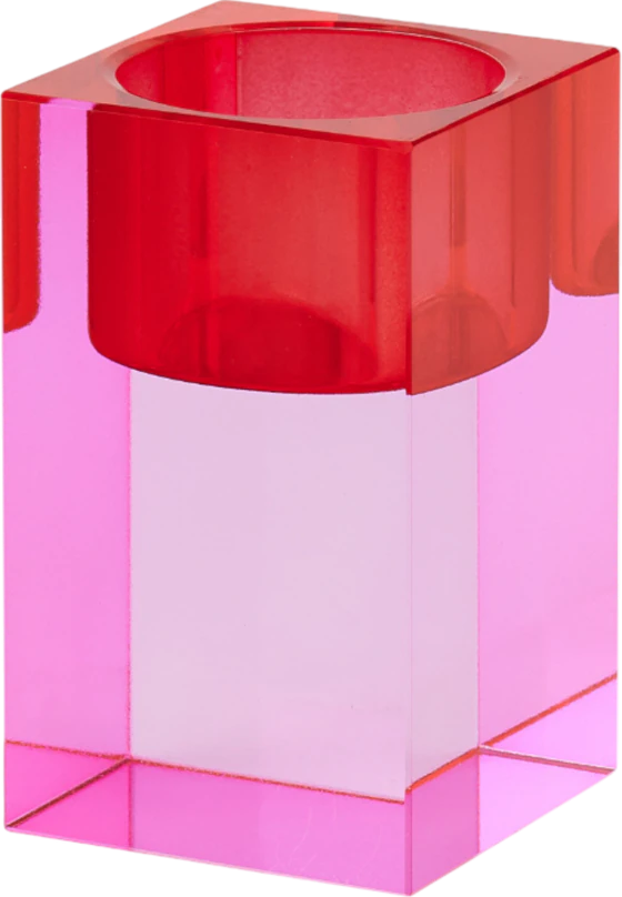 Teelichthalter Kristallglas Sari Rosa/Rot – GIFTCOMPANY