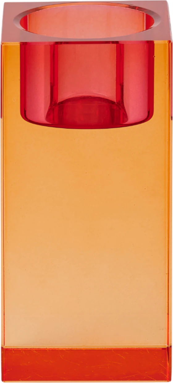 Teelichthalter Kristallglas Sari Orange Rosa – Handgefertigt von GIFTCOMPANY