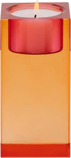 Teelichthalter Kristallglas Sari Orange Rosa – Handgefertigt von GIFTCOMPANY
